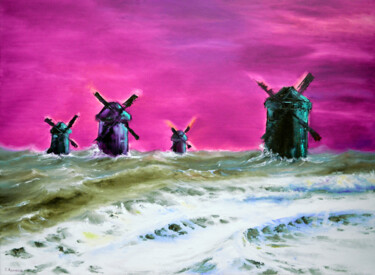 Pittura intitolato "The Arctic Expanses" da Sergey Lutsenko, Opera d'arte originale, Olio