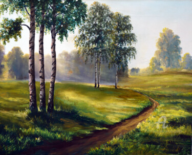 Painting titled "Morning" by Sergey Lutsenko, Original Artwork, Oil