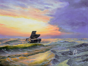 Painting titled "Sound Effects of th…" by Sergey Lutsenko, Original Artwork, Oil