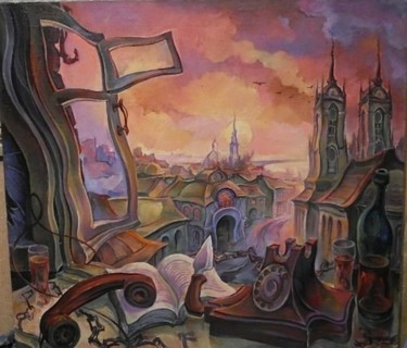 Painting titled "Бутылка портвейна" by Sergei Vladimirov, Original Artwork