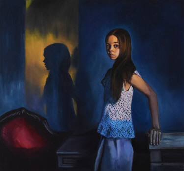 Painting titled "The last light of t…" by Serghei Ghetiu, Original Artwork, Oil
