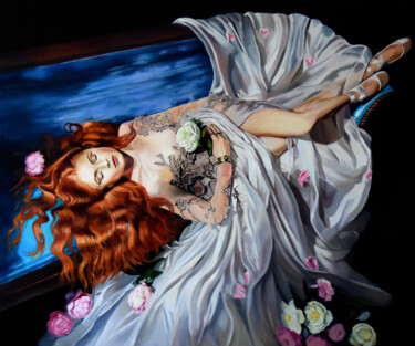 Schilderij getiteld "Sleeping Beauty" door Serghei Ghetiu, Origineel Kunstwerk, Olie