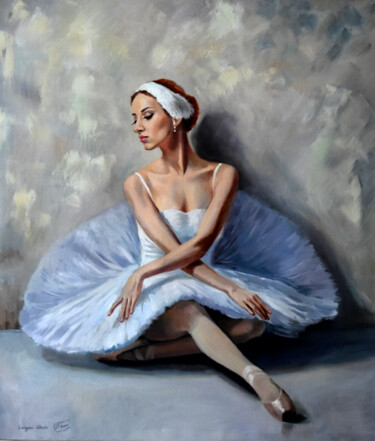 Картина под названием "At the ballet schoo…" - Serghei Ghetiu, Подлинное произведение искусства, Масло