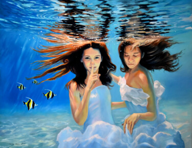 Картина под названием "Keep our secret!" - Serghei Ghetiu, Подлинное произведение искусства, Масло
