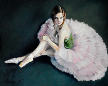Painting titled "Ballerina: a break…" by Serghei Ghetiu, Original Artwork, Oil