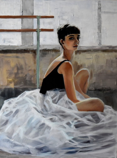 Painting titled "Je suis ballerine" by Serghei Ghetiu, Original Artwork, Oil