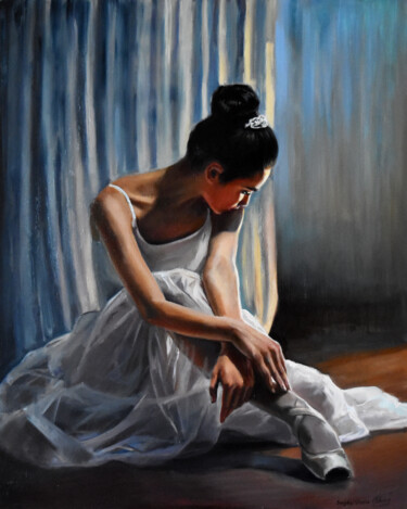 Malerei mit dem Titel "Je suis ballerina I…" von Serghei Ghetiu, Original-Kunstwerk, Öl