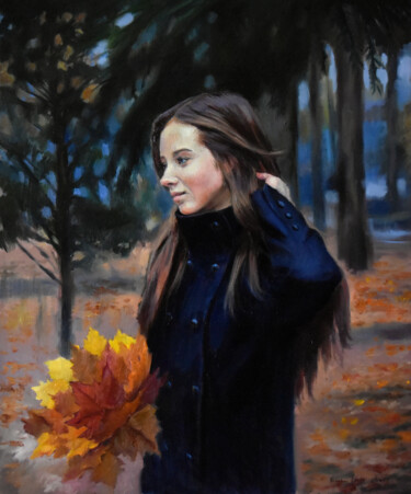 Peinture intitulée "The autumn portrait" par Serghei Ghetiu, Œuvre d'art originale, Huile