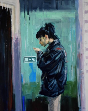 Картина под названием "A cigarette for a g…" - Serghei Ghetiu, Подлинное произведение искусства, Масло Установлен на Деревян…