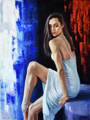 Картина под названием "Je suis ballerine V…" - Serghei Ghetiu, Подлинное произведение искусства, Масло