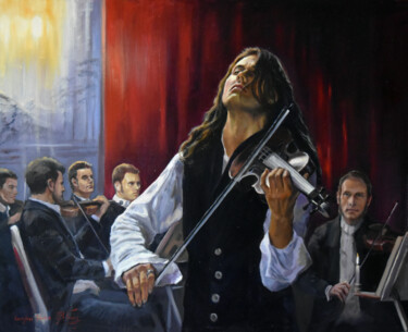 Painting titled "The passion of Nicc…" by Serghei Ghetiu, Original Artwork, Oil Mounted on Wood Stretcher frame
