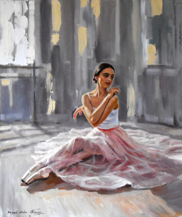 Pintura titulada "At the ballet schoo…" por Serghei Ghetiu, Obra de arte original, Oleo Montado en Bastidor de camilla de ma…
