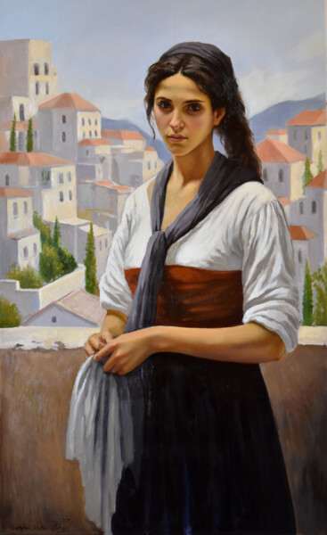 Painting titled "The Mediterranean g…" by Serghei Ghetiu, Original Artwork, Oil