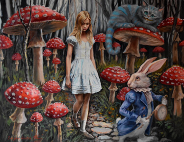 Malerei mit dem Titel "Alice's Adventures…" von Serghei Ghetiu, Original-Kunstwerk, Öl Auf Keilrahmen aus Holz montiert
