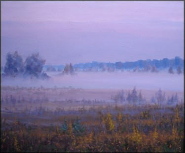 Painting titled "Утро туманное .  За…" by Sergik, Original Artwork