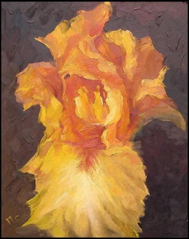 Painting titled "Оранжевый Ирис. Зак…" by Sergik, Original Artwork