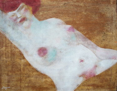 Pittura intitolato "nudo bianco di una…" da Sergio Carcereri, Opera d'arte originale, Olio