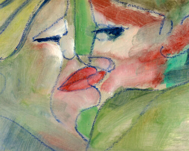 Pittura intitolato "Bacio" da Sergio Carcereri, Opera d'arte originale, Olio