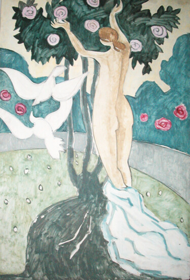Pittura intitolato "Pannello allegorico" da Sergio Carcereri, Opera d'arte originale, Olio