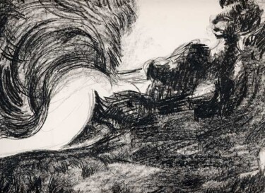 Pittura intitolato "Nudo carboncino nero" da Sergio Carcereri, Opera d'arte originale, Altro