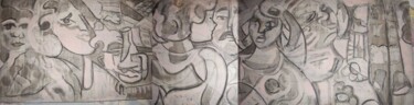 Schilderij getiteld "Picasso influenza S…" door Sergio Carcereri, Origineel Kunstwerk, Olie