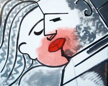 Pittura intitolato "Kiss" da Sergio Carcereri, Opera d'arte originale, Acrilico Montato su Telaio per barella in legno