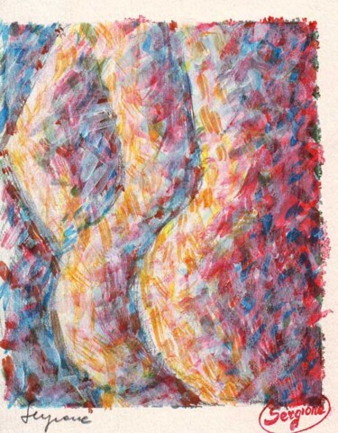 Pittura intitolato "fondo schiena" da Sergio Carcereri, Opera d'arte originale, Gouache