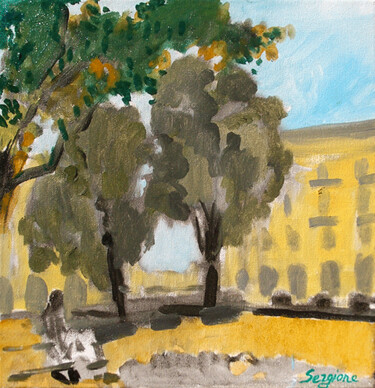 Pittura intitolato "Nice Place Garibald…" da Sergio Carcereri, Opera d'arte originale, Olio