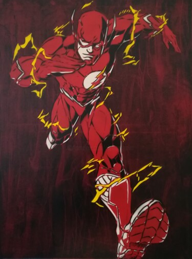 Malerei mit dem Titel "Flash" von Sérgio Clemente, Original-Kunstwerk, Acryl