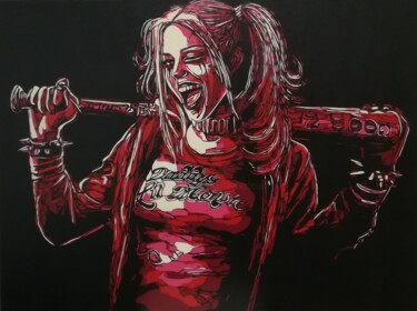 Painting titled "Harley Quinn Daddys" by Sérgio Clemente, Original Artwork, Acrylic
