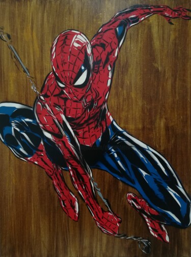 Painting titled "The Spiderman" by Sérgio Clemente, Original Artwork, Acrylic