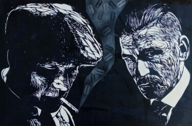 Painting titled "Peaky Blinders" by Sérgio Clemente, Original Artwork, Acrylic