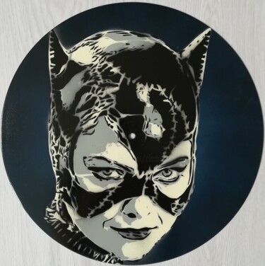Painting titled "Catwoman Michelle P…" by Sérgio Clemente, Original Artwork, Spray paint