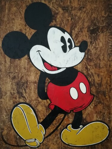 Painting titled "Mickey" by Sérgio Clemente, Original Artwork, Acrylic
