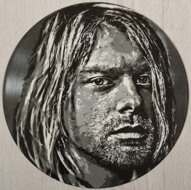 Painting titled "Kurt Cobain In Utero" by Sérgio Clemente, Original Artwork, Spray paint