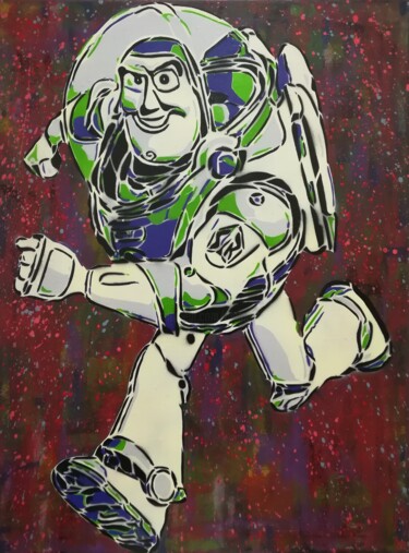 「Buzz Lightyear」というタイトルの絵画 Sérgio Clementeによって, オリジナルのアートワーク, アクリル