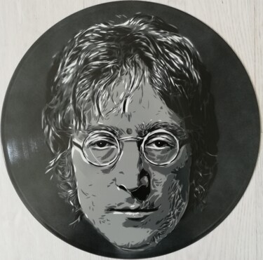 Painting titled "John Lennon" by Sérgio Clemente, Original Artwork, Acrylic
