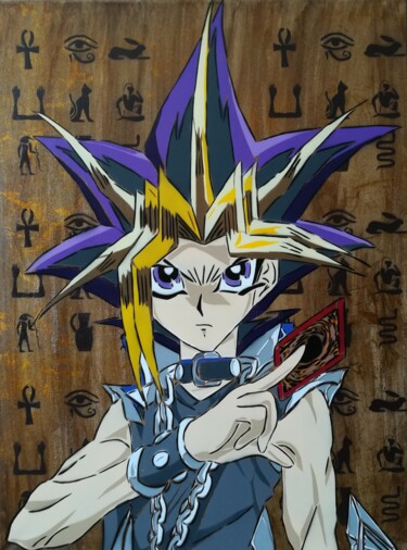Painting titled "Yugi" by Sérgio Clemente, Original Artwork, Acrylic Mounted on Wood Stretcher frame