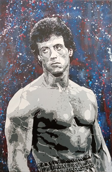 Peinture intitulée "Rocky Sly" par Sérgio Clemente, Œuvre d'art originale, Acrylique