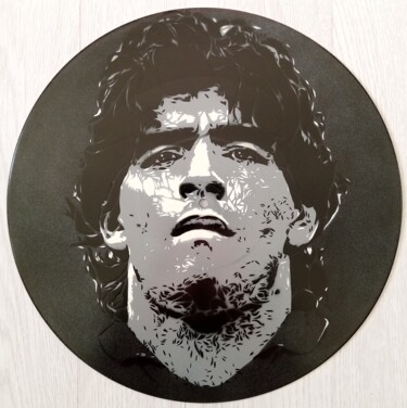 Картина под названием "Maradona" - Sérgio Clemente, Подлинное произведение искусства, Акрил