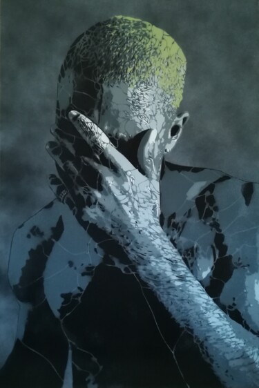 Ζωγραφική με τίτλο "Frank Ocean" από Sérgio Clemente, Αυθεντικά έργα τέχνης, Ακρυλικό
