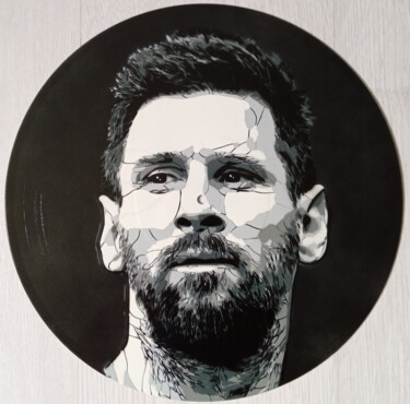 Painting titled "Leonel Messi" by Sérgio Clemente, Original Artwork, Spray paint
