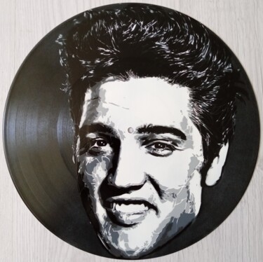 Painting titled "Elvis" by Sérgio Clemente, Original Artwork, Spray paint