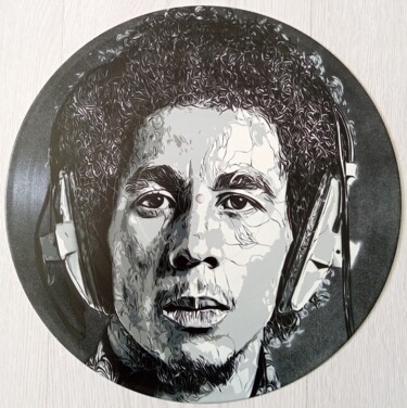 Painting titled "Bob Marley" by Sérgio Clemente, Original Artwork, Spray paint