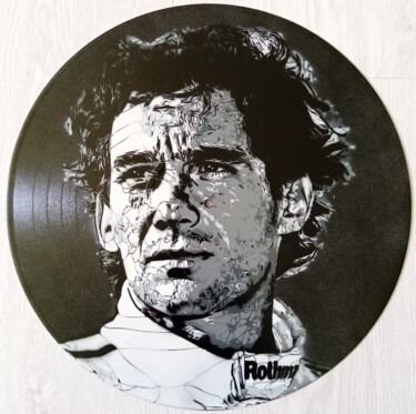 Painting titled "Ayrton Senna Racer" by Sérgio Clemente, Original Artwork, Spray paint