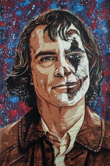 Schilderij getiteld "Joker Joaquin" door Sérgio Clemente, Origineel Kunstwerk, Acryl