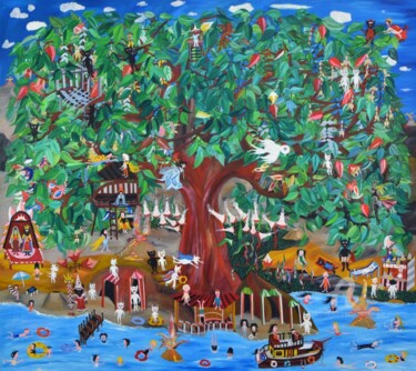 绘画 标题为“The tree” 由Sergio Gio, 原创艺术品, 油