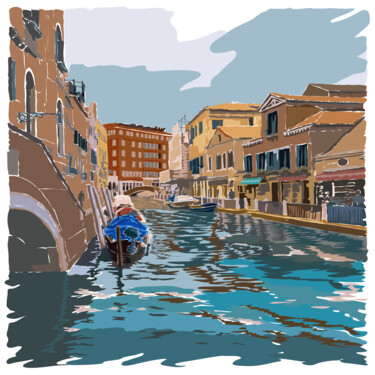 Arte digital titulada "Canals of Venice." por Sergio Kovalov, Obra de arte original, Trabajo Digital 2D
