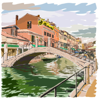 Digital Arts titled "Canals of Venice. V…" by Sergio Kovalov, Original Artwork, 2D Digital Work