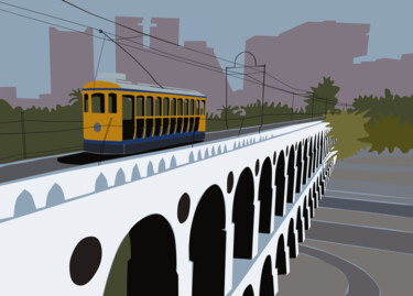 Digital Arts titled "Arches of Lapa, Rio…" by Sergio Kovalov, Original Artwork, 2D Digital Work